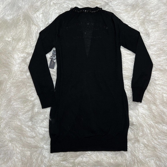 CHRISTIAN AUDIGIER LONG CHAIN MERINO WOOL CARDIGAN SWEATER - Picture 6 of 7